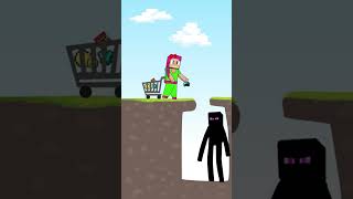 Endermen Stolen Alex's food | Steve Alex Endermen life | Funny minecraft animation