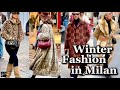 Winter Fashion in Milan 2024 | Fur Coat, Elegant Winter outfit & Chic Italian Looks | Sidewalk Milan