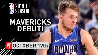 Luka Doncic Official NBA Debut Full Highlights Mavericks vs Suns 2018.10.17 - 10 Pts, 8 Reb