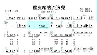 (E♭調)舊皮箱的流浪兒 | 純伴奏(簡譜+歌詞)動態歌譜