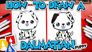 How To Draw A Cartoon Dalmatian Puppy