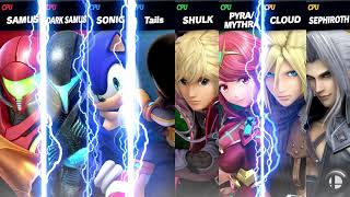 Smash Ultimate EX Samus \u0026 Dark Samus VS Sonic \u0026 Tails VS Shulk \u0026 Aegis VS Cloud \u0026 Sephiroth