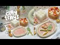 making clay trays and trinket dish🥞🍓✨ using air dry clay / no bake