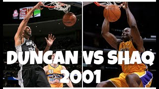 Shaq Highlights vs Tim Duncan Highlights 2001