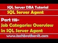 SQL Server DBA Tutorial 118-Job Categories Overview in SQL Server Agent