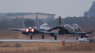 F-15#914\u0026F-4#336ﾃｲｸｵﾌ\u0026ﾗﾝﾃﾞｨﾝｸﾞ 岐阜基地2nd.160212