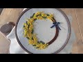 【お家で作ってみよう！】ミモザリースの刺繍　mimosa wreath embroidery