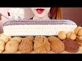 ASMR CHOCOLATE VANILLA ICE CREAM CAKE, BUTTER COOKIES MUKBANG 바닐라 아이스크림 케이크, 버터 쿠키 먹방 eating sounds