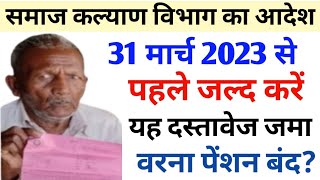 पेंशन लाभार्थी हो जाओ सावधान। 31 मार्च से पहले यह दस्तावेज करे जमा वरना पेंशन मिलनी बंध। pension।