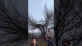 Car Stuck in a Tree #shorts #funnyvideo #CrazyCarMoments #CarFails #ViralCarVideo #CarOnTree