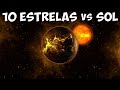 Top 10 Estrelas Comparadas ao Sol