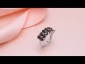 4.20 carat natural black garnet ring for women 925 sterling silver rings red gemstone jewelry