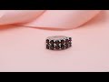 4.20 carat natural black garnet ring for women 925 sterling silver rings red gemstone jewelry