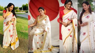 Normalsaree to designersaree.ഓണത്തിന് ഇനി ആർക്കുംdesigner pottu saree ഉടുക്കാം@blushwithashAiswarya