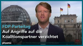phoenix nachgefragt mit Martin Greive zum FDP-Bundesparteitag am 24.04.23