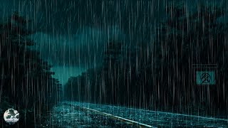 Rain Sound To Sleep 🌧️- Sleep well with the sound of rain on the street at night - Relaxing space