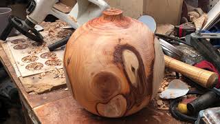 English Yew Wooden Urn - Woodturning by Zennor Made