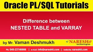 Oracle PL/SQL Tutorials | Difference between NESTED TABLE and VARRAY | by Mr.Vaman Deshmukh