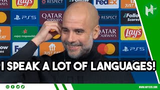 I speak A LOT of languages but NOT French! Pep shares FUNNY moment with reporter