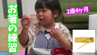 2歳児のお箸の練習【アンパンマン持ちかた覚え箸】