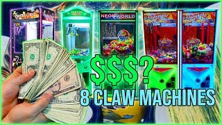 Arcade Vending Business: How Much Did We Collect From 8 Claw Machines?