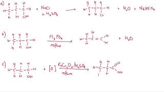 Reactions of alcohols - worked examples