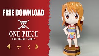 【展開図無料で配布中】紙で作れる、ナミ（ワンピース）【ペーパークラフト】ONE PIECE　papercraft 　nami