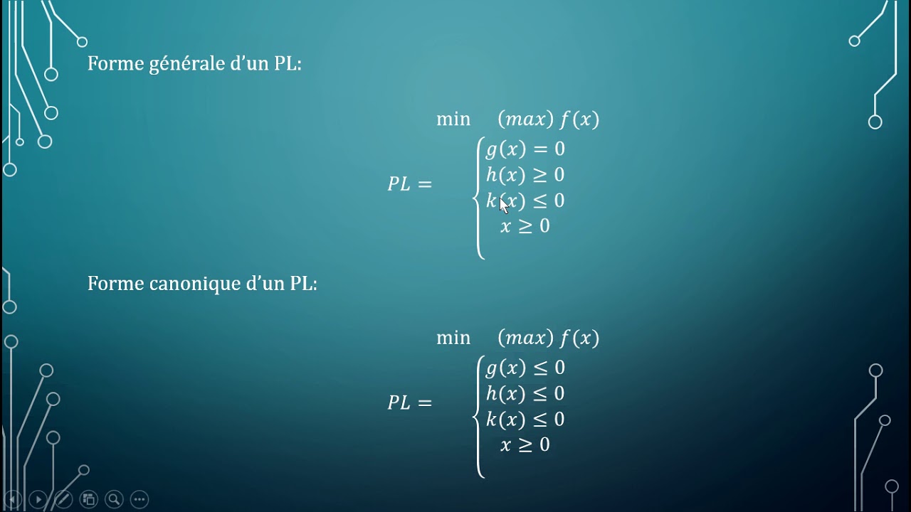 Programmation Linéaire Algorithme Du Simplexe Méthode Des Tableaux Ou ...