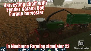 Harvesting chaff with Fendt Katana 650 Forage harvester in Nuebrunn Farming simulator 23