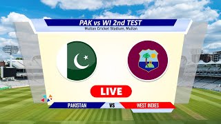 🔴Pak Vs Wi Live - 2nd Test | Pakistan vs West Indies Live Cricket Match Today Score \u0026 Commentary