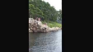 Katie jumping off the cliff! Beavers Bend 2014