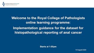 Implementation guidance for histopathological reporting of anal cancer