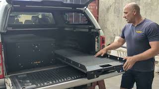 Information Video Trek4x4 Single 370 Height Drawer \u0026 1/2 Tray Slide fitted to Ford PX Ranger 2010-22