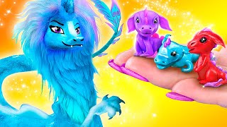 最後のドラゴンとその子供たち／ミニチュアな手作りお人形12個