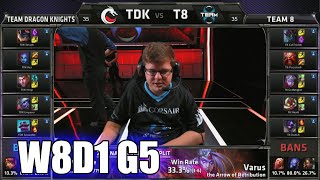 Team Dragon Knights vs Team 8 | S5 NA LCS Summer 2015 Week 8 Day 1 | TDK vs T8 W8D1 G5