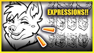 [FURRY ART TUTORIAL] DON'T RUN! I KNOW YOU HAVE TROUBLE WITH FACIAL EXPRESSIONS/ HOW TO DRAW FURRY