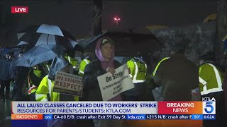 All LAUSD classes canceled as Day 1 of workers' strike begins