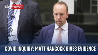 Former Health Sec, Matt Hancock appears before the COVID-19 public inquiry