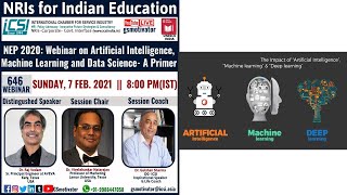 NEP 2020 : Artificial Intelligence, Machine Learning and Data Science- A Primer by ICSI 7th Feb,2021