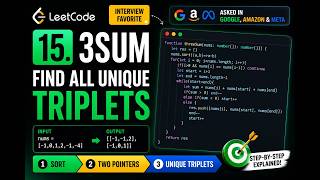 🔥 LeetCode 15: 3Sum | Two Pointers Pattern Explained | Coding Interview Preparation