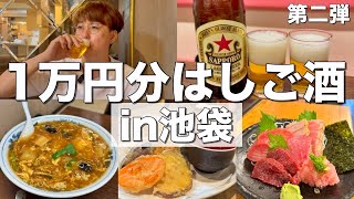 【池袋】１万円で居酒屋何軒はしご酒出来るのか？【梟小路、岩瀬蒸店、おぐろのまぐろ、新珍味】