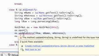 Android Developing Applications Tutorial 123 Updating SQLite Entry