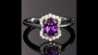 Purple Sapphire and Diamond Ring