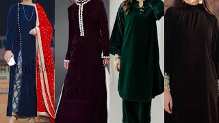 Latest Velvet Dress Designs|Plain Velvet Dress Designing Ideas|Velvet Suit Designs 2022