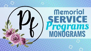 Memorial Service Programs Monogram Designs