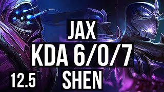 JAX vs SHEN (TOP) | 6/0/7, 900K mastery, Dominating | EUW Master | 12.5