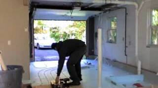 Radiant Heat Tubing Install -Time Lapse -  Concrete Over Pour