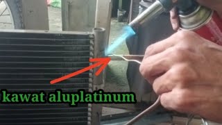 Pengelasan Kompresor dari pipa Tembaga ke Aluminium menggunakan Kawat Aluplatinum