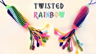 Macrame tutorial the rainbow twist cylinder key chain - hướng dẫn thắt móc khóa cầu vòng xoắn