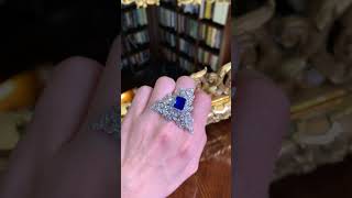 Untreated Kashmir Sapphire Ring | M.S. Rau